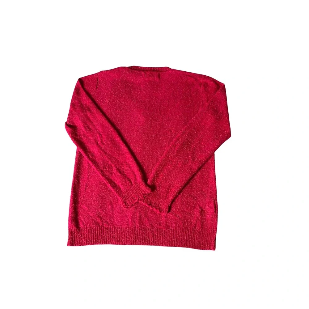 Vintage 70's‎ LeRoy Knitwear Womens Large Sweater V Neck Red Acrylic Nylon